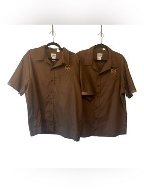 (Lot of 2) UPS WearGuard Uniform Short Sleeve Button Up Work Shirt 14670 Mens XL